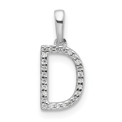 14K Weißgold Diamant Buchstabe D Initiale Anhänger Geschenk für Mutter