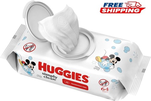 Huggies Simply Clean Unscented Baby Wipes, 1 Pack, 64 Total Ct