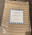 Pine Cone Hill Gobi Linen Natural Throw Annie Selke Taupe Striped Neutral 50x70”