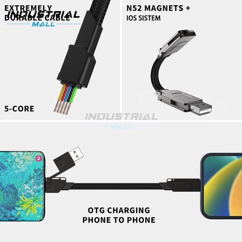 4-in-1 USB C Multi Fast Charging Cable USB/C to Type C Fast Sync Charger Adapter - Afbeelding 8 van 17