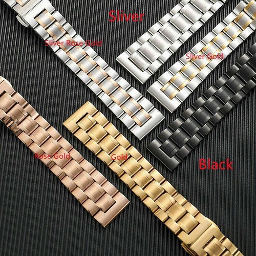 12-24mm Stainless Steel Curved End Solid Watch Band Metal Watch Strap Bracelet - 第 14/14 張圖片
