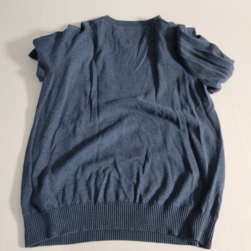 Tommy Hilfiger Sz L Gray V-neck 100% Cotton Sweater - Picture 7 of 7