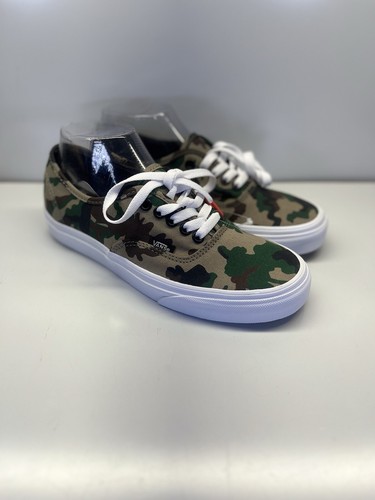 Vans Low Camo olivgrün braun weiß Skateschuh Sneaker Herren Größe 6,5 Damengröße 8 - Bild 1 von 11