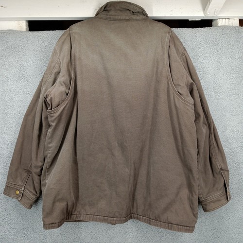 Walls Work Jacket 2XL Chore Coat Barn Coat Full Zip Brown Cotton Canvas - Picture 7 of 16