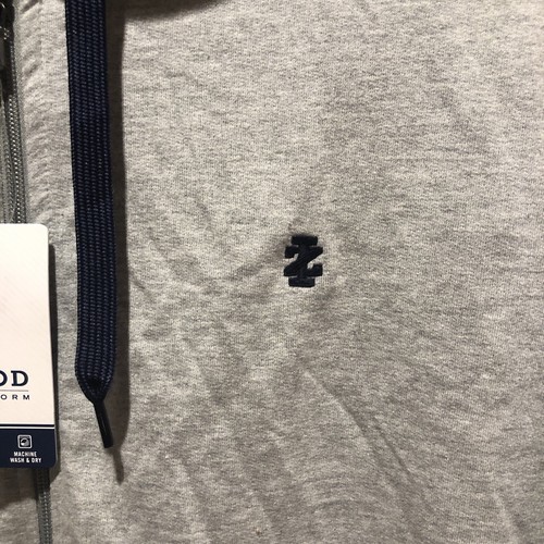 Giacca con cappuccio uomo Izod taglia L grigia grande full zip grigio erica nuova con etichetta - Foto 2 di 8