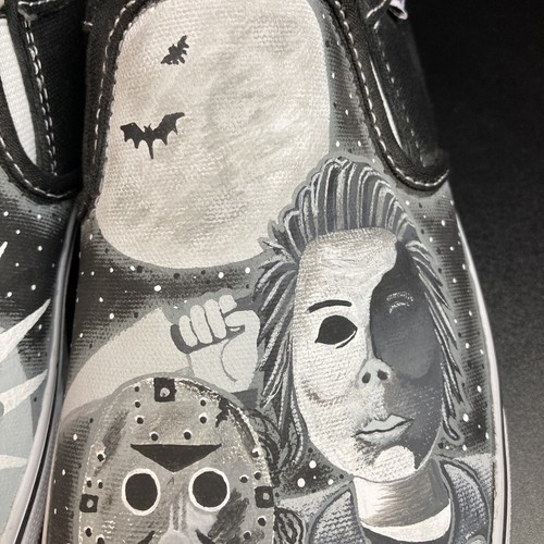 vans mens 9.5 custom Hand painted Halloween chucky freddy jason Micheal myers - Picture 5 of 12