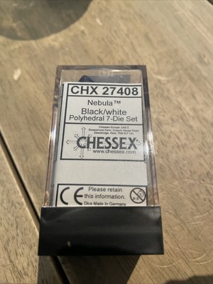 Chessex: Nebula - Black/White - Polyhedral 7-Die Set (CHX27408)