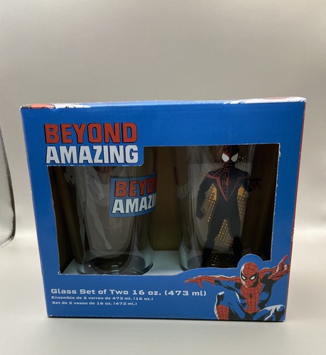 Spiderman  - Beyond Amazing Pint Glasses By Marvel Universe - Free Shipping - Picture 1 of 2