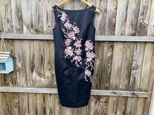 WOMENS COAST EVENING DRESS COCKTAIL BLACK UK 14 LARGE CASUAL ZZ