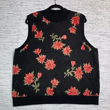 Draper James RSVP Floral Sweater Vest Womens 2X Preppy Southern Sleeveless Soft