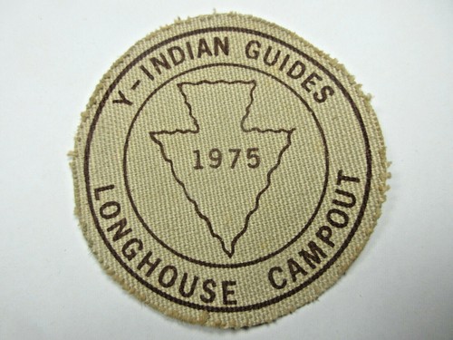 vintage 1975 YMCA Indian Guide Y-Guides patch Longhouse Campout arrow head retro - Picture 1 of 2