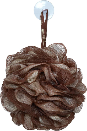 Large Exfoliating Bath & Shower Body Puff/Scrunchie/Buffer Chocolate 95G - Picture 2 of 12
