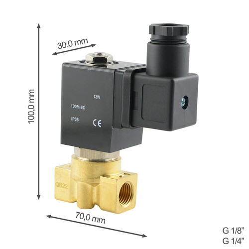 2/2-Wege Magnetventile aus Messing für Druckluft, Wasser - Stromlos geschlossen - Bild 4 von 13