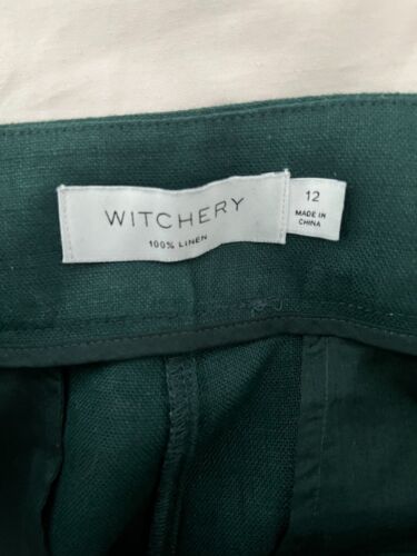 Witchery Linen Wide Leg Pants in Forest Green - Size 12 - 5+ items free AU post - Picture 7 of 13