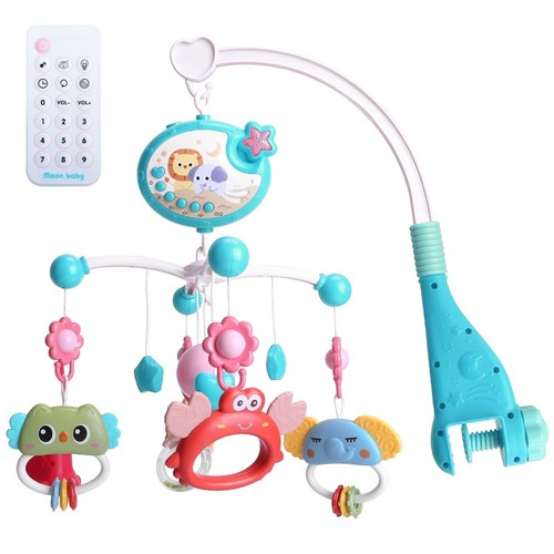 Baby Crib Mobile Musical Bed Bell Nursery Music Box Rattle Toy Light W/ Remote - Picture 1 of 10