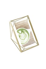 Umbra Prisma Picture Frame, 4 x 6 Photo Display for Desk or Wall, Brass 8x8Frame