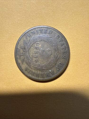 1866 Two Cent Piece US 2c Copper Coin - Picture 10 of 13
