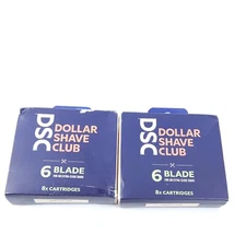 2 Packages, Dollar Shave Club 6 Blade Refill 8 Cartridges. 