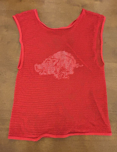 Men’s Mesh Football Jersey Medium ARKANSAS RAZORBACKS Red Hogs Vintage Practice - Picture 7 of 7