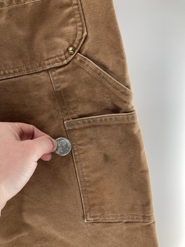 Vtg Carhartt B01 BRN Double Knee Pants, Men’s 32x36 Canvas, Made USA, Loose Fit - Picture 14 of 16