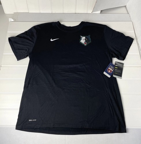 Nike Dri Fit Minnesota Timberwolves T Shirt Black Polyester Men’s XL - Picture 14 of 14