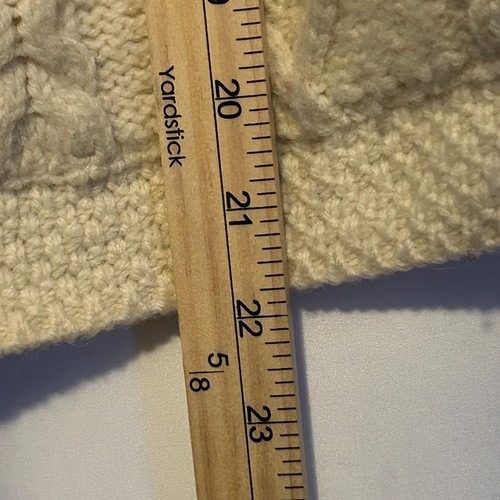 Carraigdonn Irish Aran Cable Knit Fisherman Merino Wool Full Zip Ecro Music Sz M - Picture 8 of 9