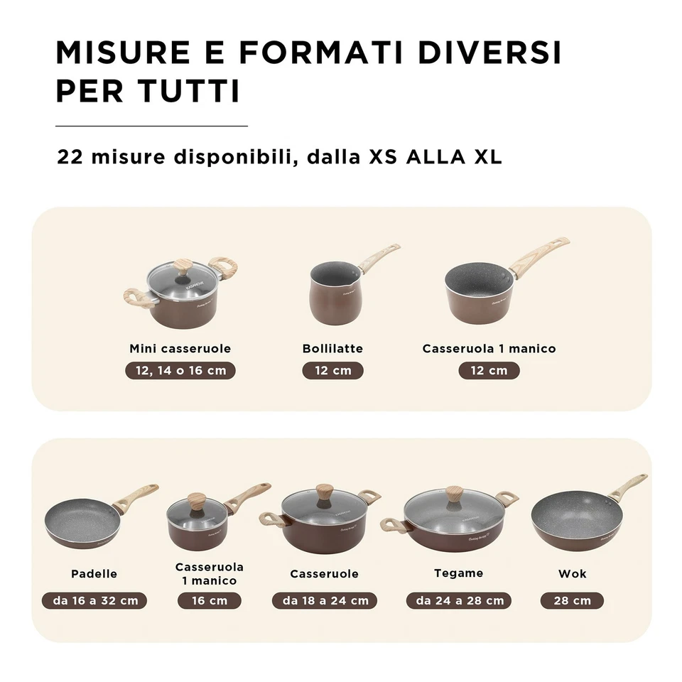 Casseruola 16 cm marrone Cooking Therapy con coperchio marrone - Immagine 3 di 4