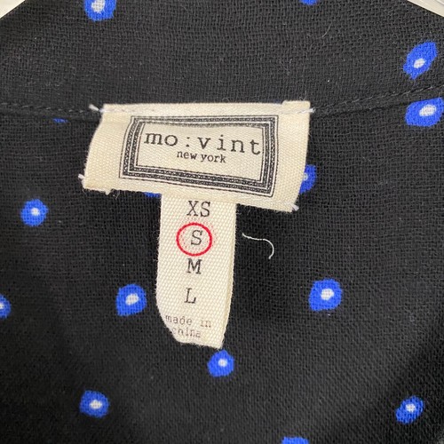 MoVint New York Langarm Hemdblusenkleid mit Taschen Größe Small blau Punkte Karriere - Bild 5 von 7