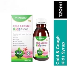 Vitaherb Cold And Cough Kids Syrup 120ml Ivy Leaf For Sore Throat & Flu