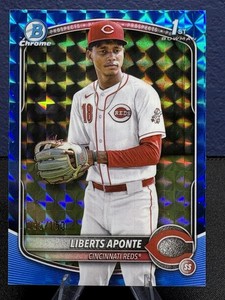 2025 Bowman Chrome Liberts Aponte Blue Geometric Refractor 1st /150  Reds