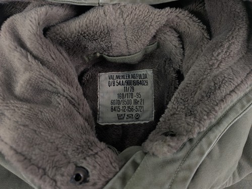 Vintage 70er Jahre Bundeswehr Jacke Herren 160/170-95 grün Moleskin gefüttert  - Bild 2 von 17