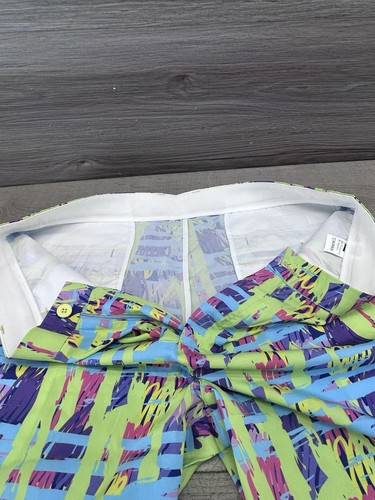 Hreski Shorts Mens 40 Yellow Paisley Performance Chino Golf Stretch Pockets NWT - Picture 5 of 6