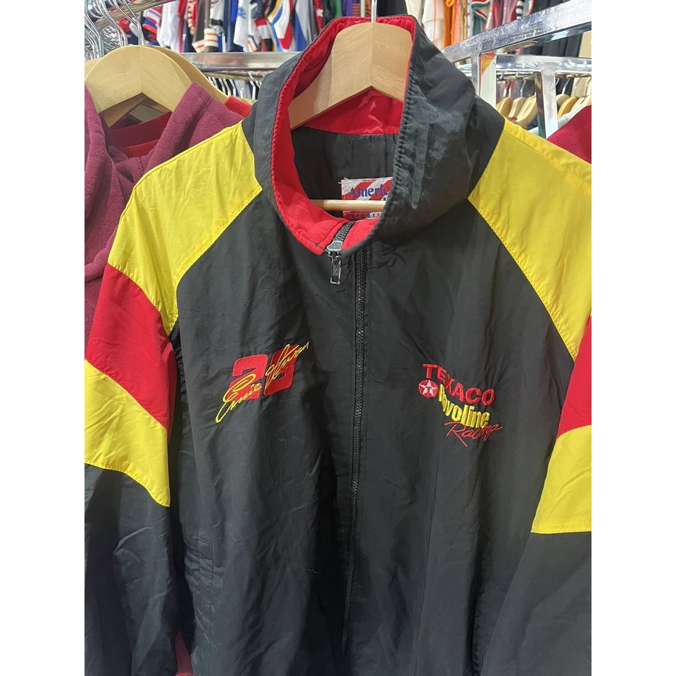 Jaqueta corta-vento vintage anos 90 NASCAR Ernie Irvan Texaco Havoline tamanho grande - Imagem 3 de 4