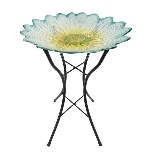 Briarwood Lane Daisy Glass Bird Bath - Picture 1 of 3