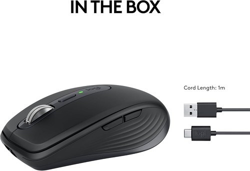 Logitech MX Anywhere 3S Compact Wireless Mouse, Fast Scrolling, 8K DPI, Graphite - Picture 3 of 10