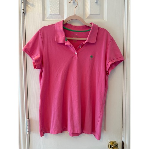 Polo Lilly Pulitzer Island rosa logo palma donna XL elasticizzata preppy - Foto 2 di 7