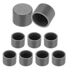 9 Pack 1" Diameter PVC Pipe End Cover Cap Fittings for Furniture Garden, Grey