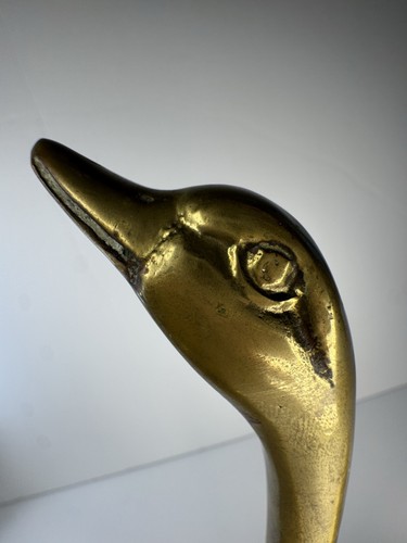 Pair Of Vintage Solid Brass Swans / Ducks Mid Century Modern - Bild 4 von 18