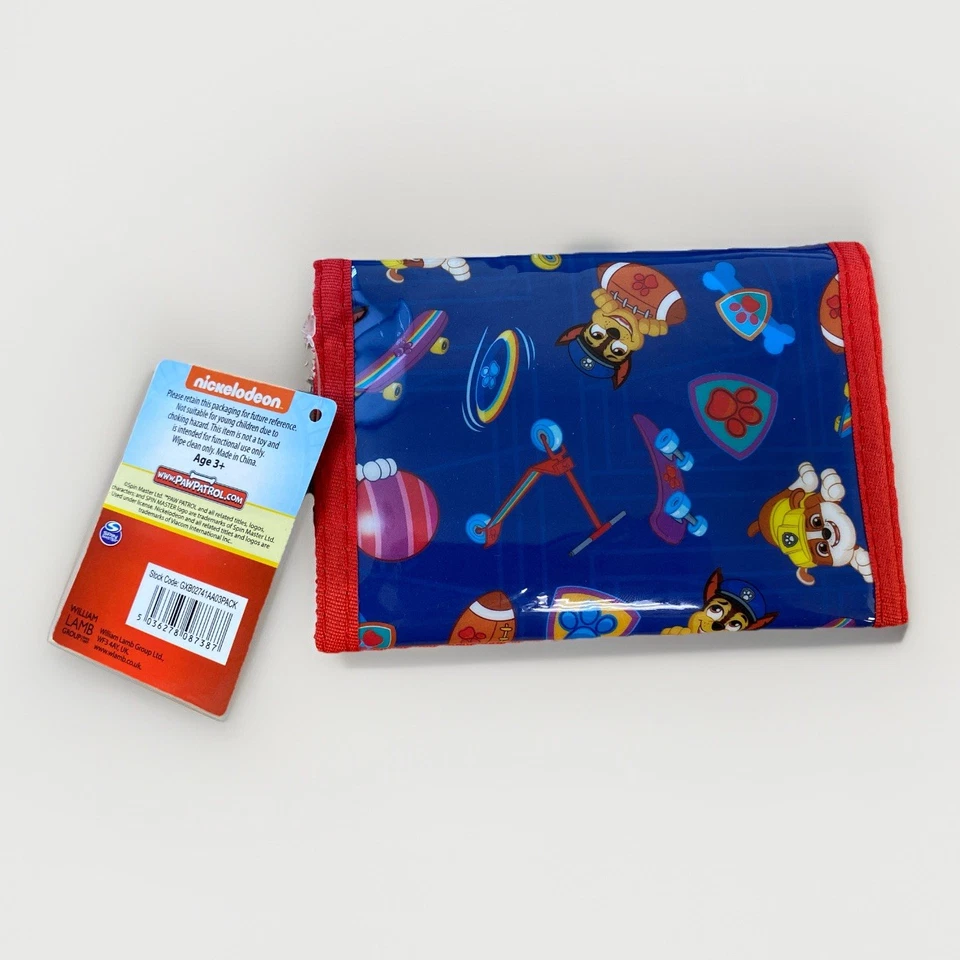 NUEVA Cartera Paw Patrol Boy Triple Plegable con Bolsillo con Cremallera Nickelodeon Spin Master Foto 2 de 3
