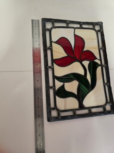 Vintage Art Deco Tiffany-style STAINED GLASS Door / Window PANEL - Picture 11 of 13