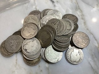 $10 Face Barber Silver Quarters 25 cent 1894 to 1916 P O D S 40 coins 10 OZ
