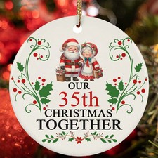 Our 35th Christmas Together Ornament Santa Claus Couple 35 Year Anniversary Gift