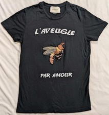 GUCCI Black L  aveugle Bee Patch Cotton Jersey T-Shirt Men's S