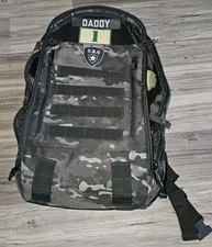 TBG Tactical Baby Gear Bag Backpack Carrier Lite Camo Dad Daddy Excellent Cond