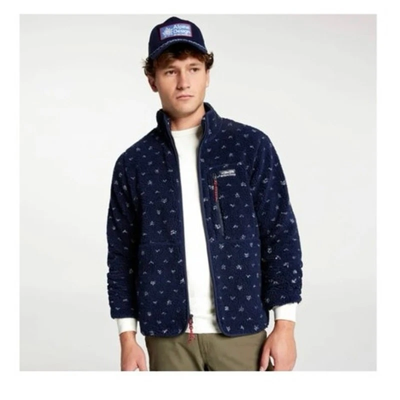 NWT Alpine Design Men's Birds Eye Sherpa Full Zip Fleece, XXL - Deep Navy
