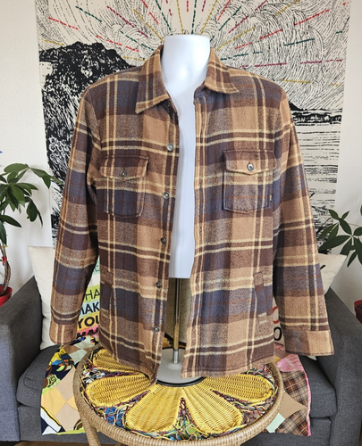 Vint. Vans Off The Wall Plaid Flannel Shacket Fleece Hemd Jacke Sherpa Skate M - Bild 1 von 10