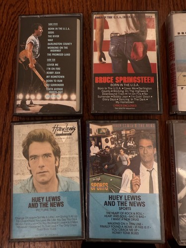 Vintage 1980s Rock Music Cassette Tapes (12) Springsteen Huey Lewis Hall & Oats - Picture 3 of 7