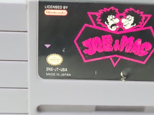 Super Nintendo SNES Joe & Mac Authentic Video Game Cartridge Tested Great! - Picture 3 of 11