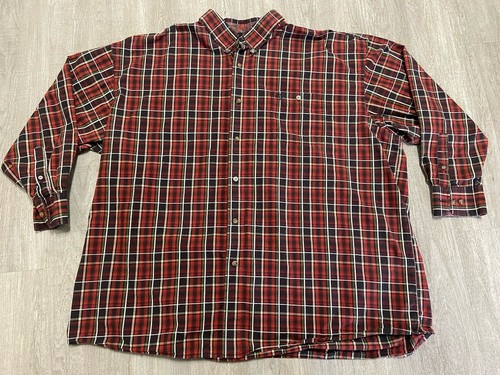 Camisa Wrangler George Strait Collection Para Hombre 4X Grande Roja Cuadros Abotonada Western