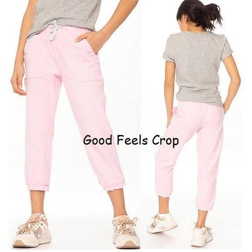 Ivivva Lululemon Good Feels Crop Girls 14 French Terry Pear Pink 20"